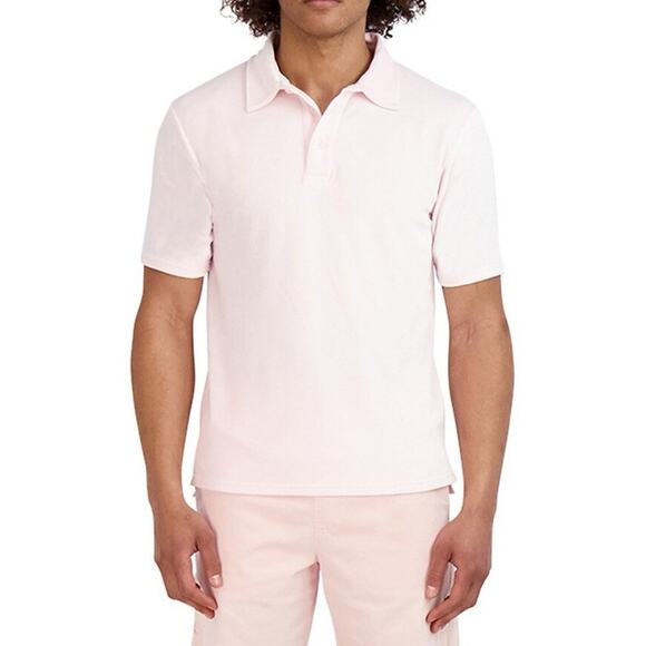 Goodlife Velour Polo Shirt Mens Small Pink Stretchy Soft Preppy Frat Boy - Picture 2 of 6